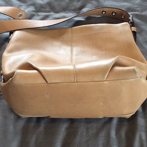 Large Camel Colored Coach Purse - Picture 4 of 5